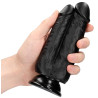 Real Rock Double Gode Two In One 15.5 x 6.5cm Noir